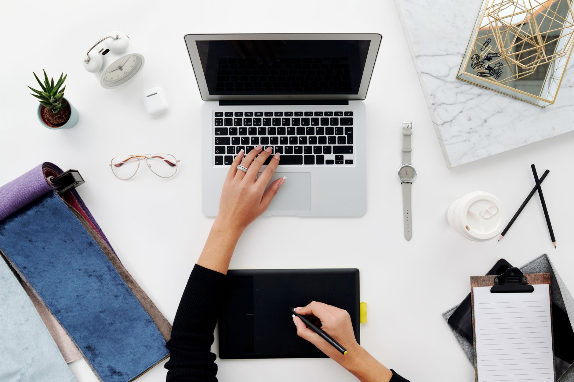 a person using laptop on the table